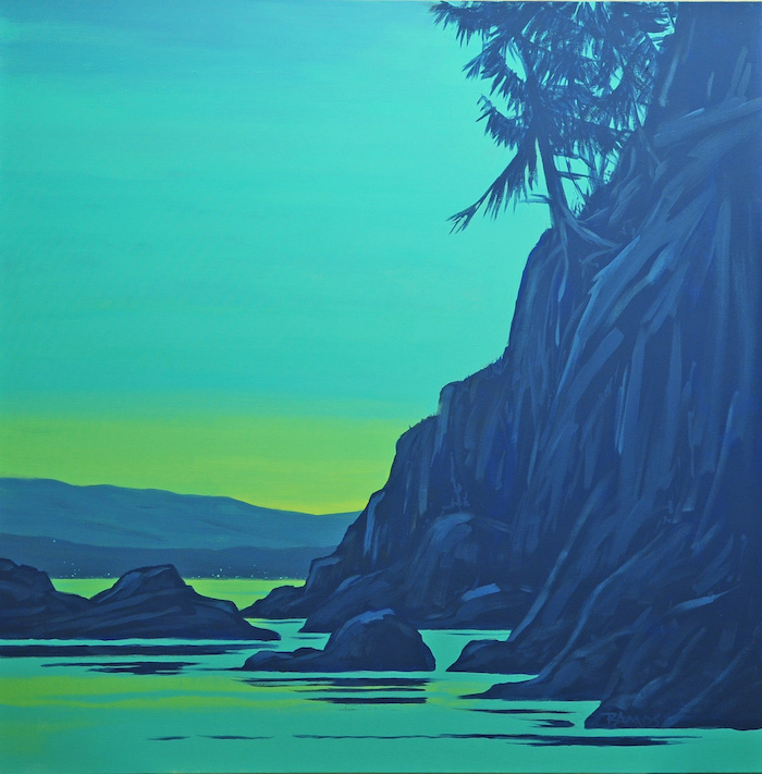 01 Coast 36x36in (91x91cm), acrylic on canvas