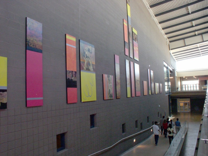 01 Celebrations Cardel Place Community & Recreation Centre, Calgary, AB,CDA; 24x90ft (7.3x27.4m)<br />20 sections varying from 2x4ft (0.6x1.2m) to 4x8ft (1.2x2.4m) in size, acrylic on panel